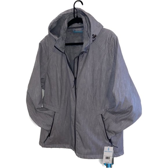 Free Country Grey Womens Zip Jacket With Hood 1XL 2XL 3XL NWT - Picture 6 of 9